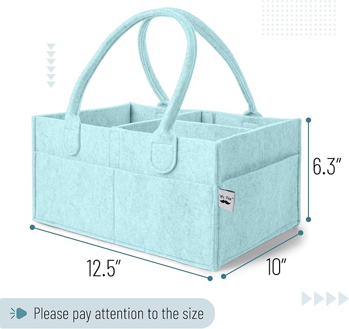 Mr. Pen- Baby Diaper Caddy Organizer, Light Blue | Nursery Storage Bin and Car - Image 2