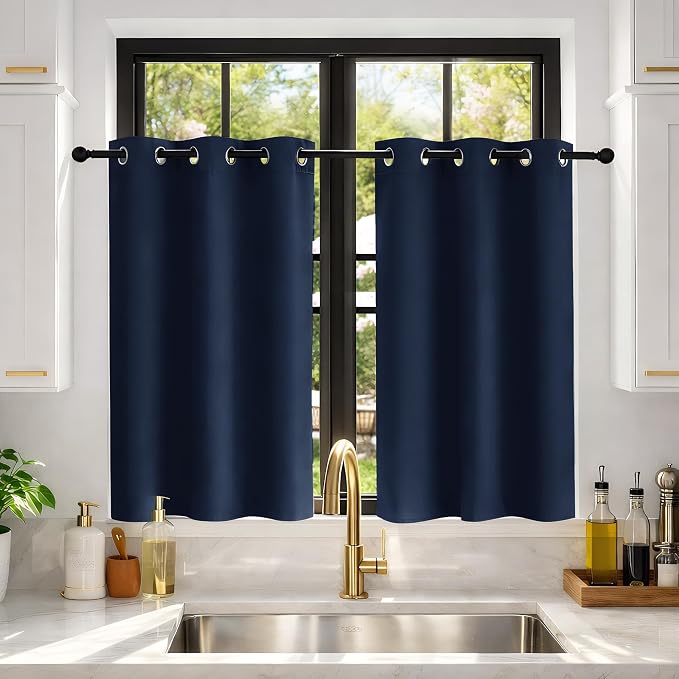 Deconovo Blackout Curtains for Bedroom and Living Room 45 Inches Long | Black by Unknown