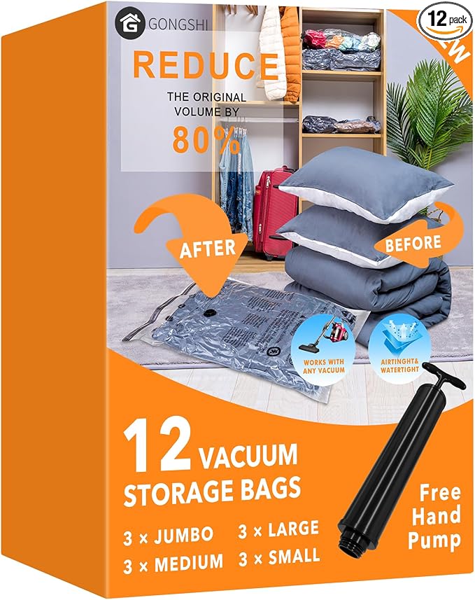 GONGSHI Vacuum Storage Bags, Space Saver Seal Bags by GONGSHI
