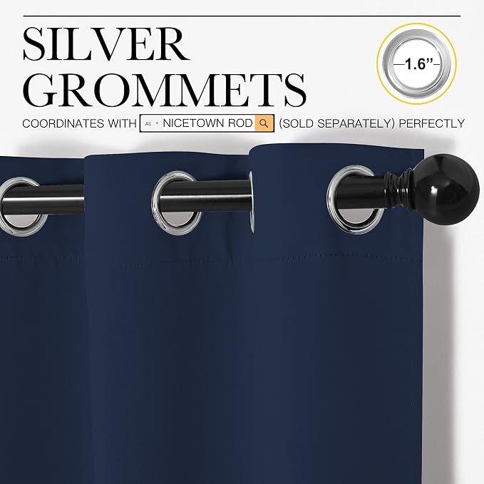NICETOWN Blackout Draperies Curtains, All Season Thermal Insulated Solid - Image 2