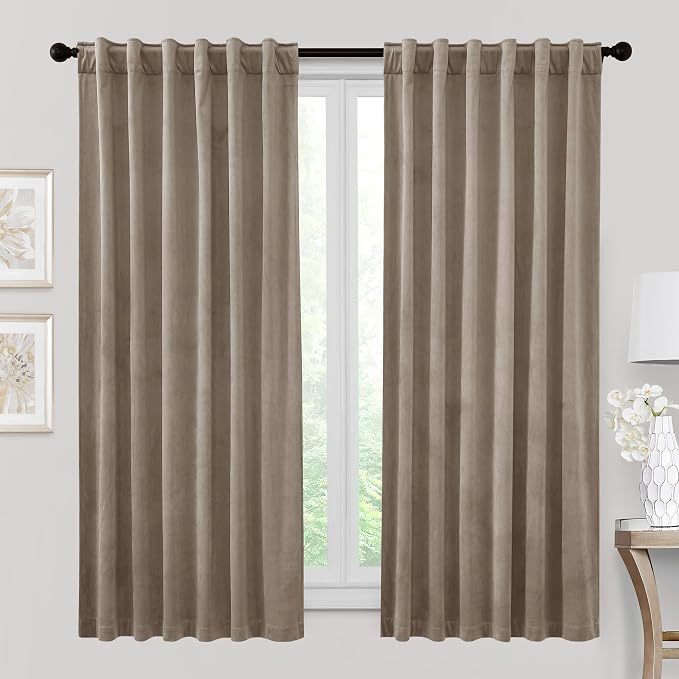 RYB HOME 72 inches Velvet Curtains by RYBHOME