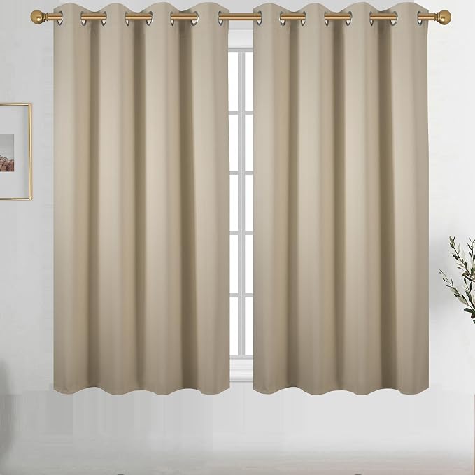 Diraysid Beige Grommet Blackout Curtains by Diraysid%2C+refresh+your+life