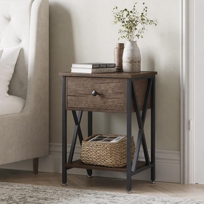 VECELO Nightstands Set of 2, Modern Bedside End Tables, Night Stands - Image 6