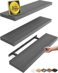 BAYKA Grey Floating Shelves 22.5in, Wall Mount Rustic Wood Shelf | Easy Install by Bayka