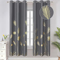 Dark Grey and Gold Blackout Curtains by ESTELARTEXTILER