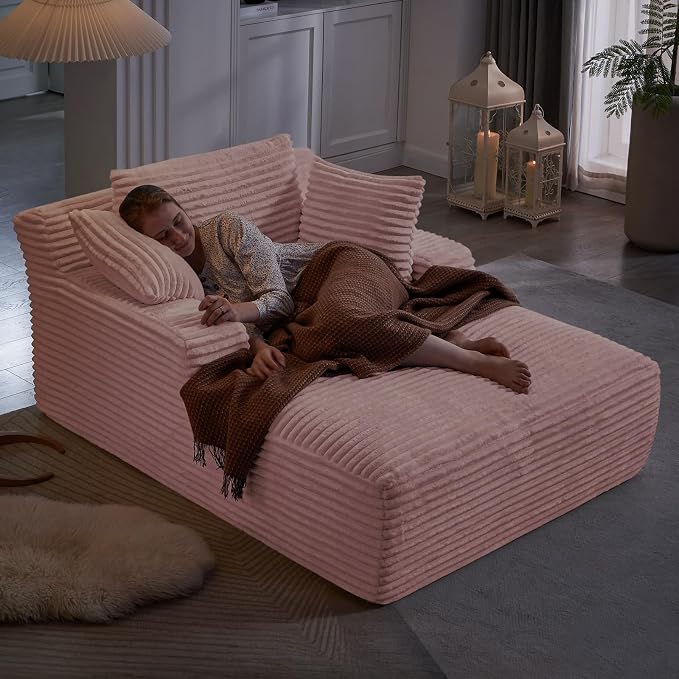 Oversized Chaise Lounge Chair Indoor, Comfy Fluffy Cloud Couch, Modern Deep - Image 7