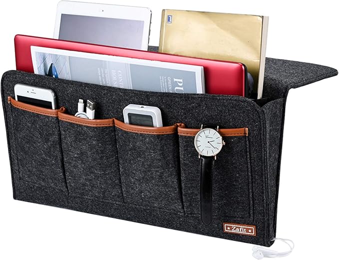 Zafit Bedside Caddy, 7 Pockets Large Size Bedside Organizer Caddy by ZAFIT