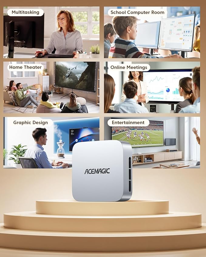 ACEMAGIC Kron Mini K1 Mini Gaming PC, Core i5-12600H (Beat 12450H up to 4.5 GHz) Mini Computers, 16GB DDR4 RAM 512GB SSD Triple 4K Display Desktop Micro Small Pc for Gaming/BT5.2/WiFi6/HDMI/USB3.2