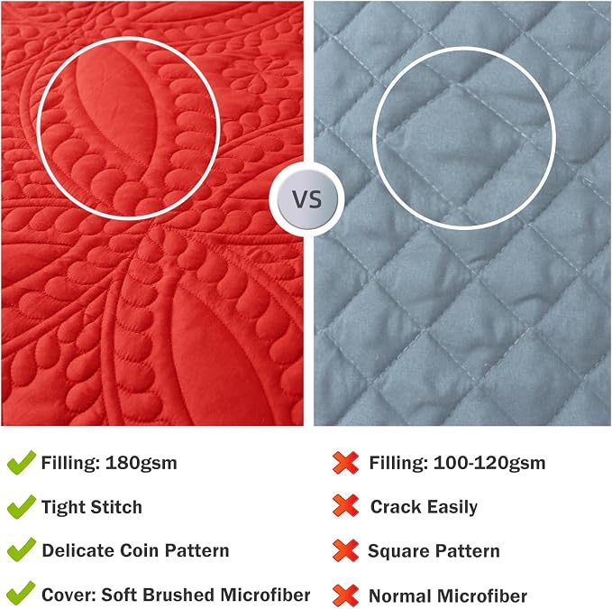 Cmfshape Oversize King Bedspread 128"x120", 3 Piece California King Quilt - Image 6