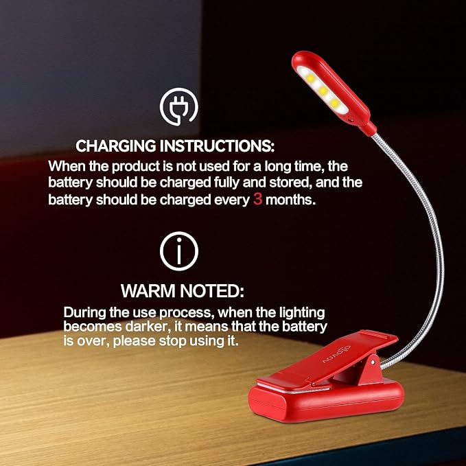 VAVOFO Rechargeable Book Light for Reading in Bed Kids, 7 LED Reading Light - Image 4