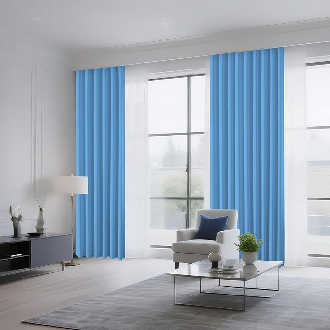 CUCRAF Light Blue Blackout Curtains 63 inch Length 2 Panels Set, Rod Pocket - Image 8