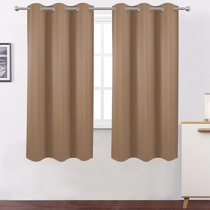 100% Blackout Curtains 40 x 63 Inch/Cappuccino Curtains 2 Panels - Image 2