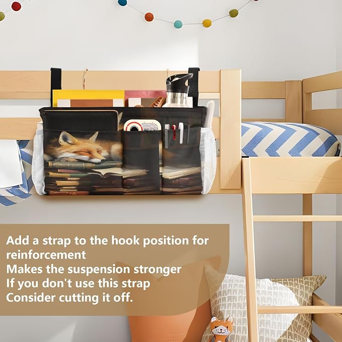 Fox Cartoon tag8 Bedside Caddy Storage Bag Bedside Organizer - Image 6