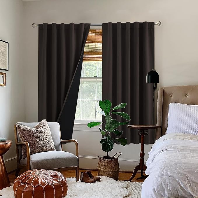 BGment Brown 100% Blackout Curtains 63 Inches Long - Image 9
