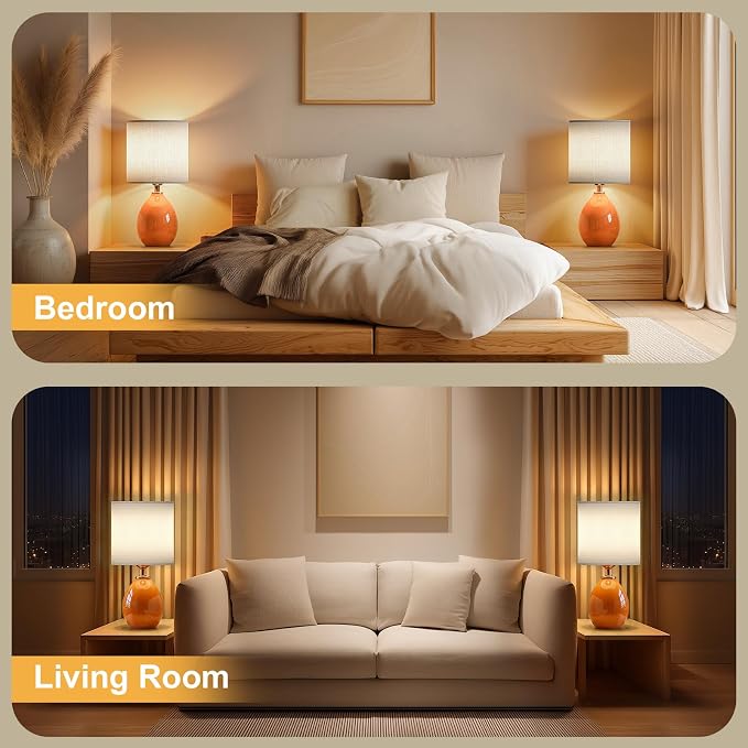 18.5" Table Lamp Set of 2 for Living Room Bedroom, Bedside Lamps for Night - Image 6