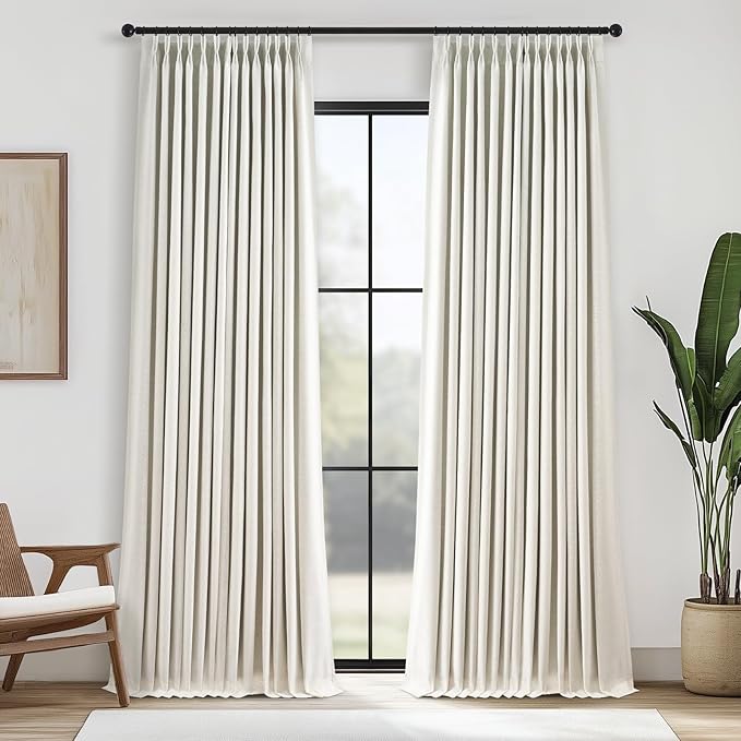 Topfinel 96 Inches Long Pinch Pleated 100% Blackout Curtains, Thermal Insulated by Topfinel