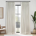 Topfinel Natural Pinch Pleat 100% Blackout Curtains, Linen Blended Thermal by Topfinel
