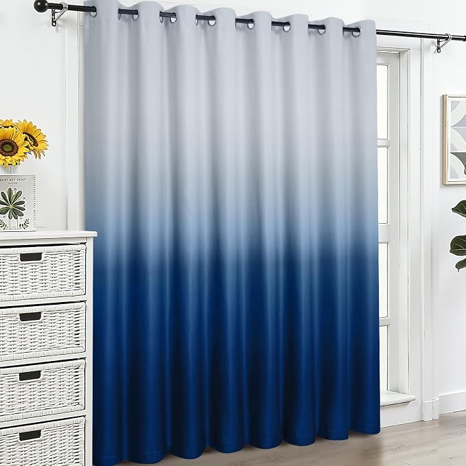 SimpleHome Ombre Gradient Blue White to Gray Curtains - Image 7