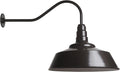 Steel Lighting Co. Large Outdoor Barn Light | Gooseneck Light Fixture | Made in America from 18-Gauge Steel | 20" Dome | 23" Gooseneck Dark Bronze Exterior/White Interior