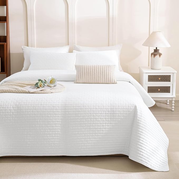 Lady Ann Oversized King Quilt 128x120, Lightweight & Soft Farmhouse Coverlet by LadyAnn