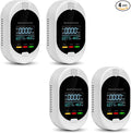 4PCS 4-in-1 Carbon Monoxide & Natural Gas Detectors with Temperature/Humidity LCD Display, Plug in Co Leak Detector Propane Monitor for Home Travel RV Essentials, Sound Alarm Over 85dB