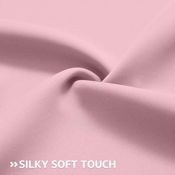 COSVIYA Grommet Room Darkening Pink Curtains 84 inch Long - Image 6