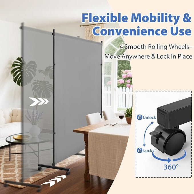 Large Single Panel Room Divider, Thickened Fabric Partition Wall - Image 5