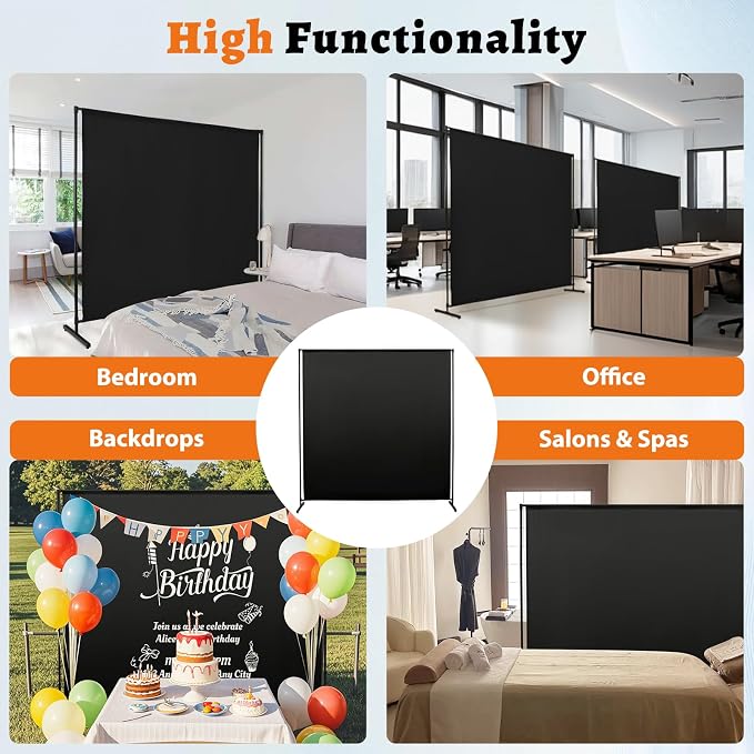 Room Divider Single Panel, Fabric Portable Privacy Screen Wall Divider - Image 6