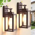 LTBLIGHT 2-Pack Dusk to Dawn Porch Light, Farmhouse Brown Outdoor Lights Wall Mount, Waterproof Anti-Rust Wall Sconces for House, Yard, Entryway, Garage, 100-120Vac