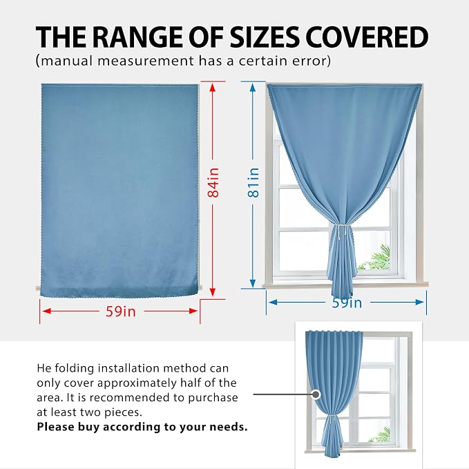 JILRON Magic Tape Stick on Portable Curtains - Image 3