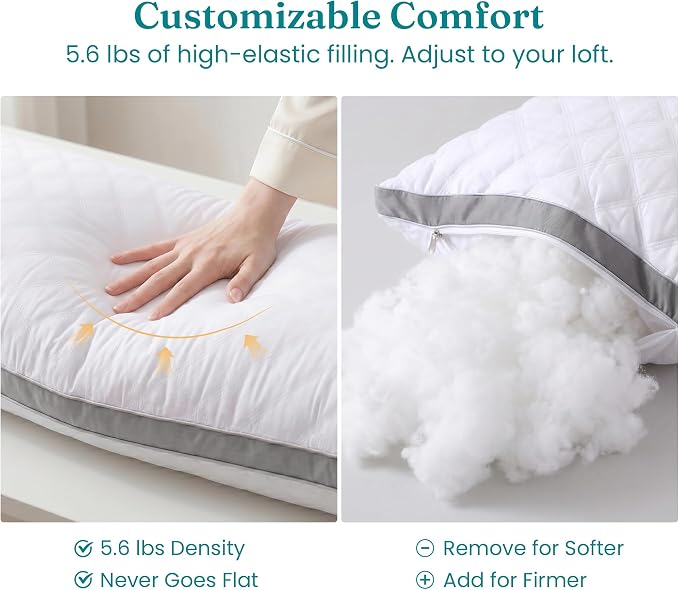 Oubonun Premium Adjustable Loft Quilted Body Pillows - Image 4