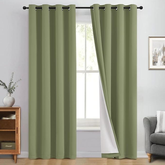 Yakamok Sage Blackout Curtains 96 Inches Long by Yakamok