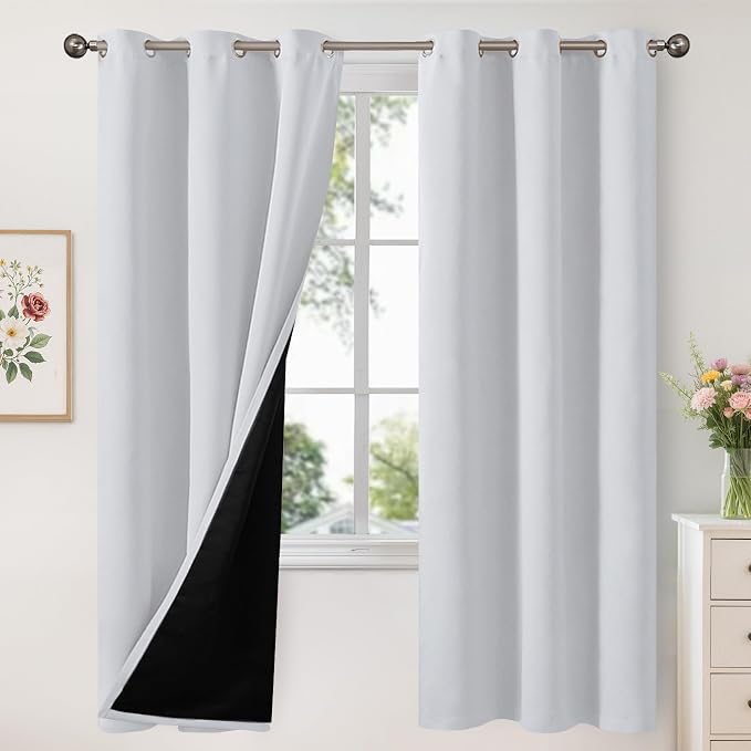 YoungsTex 100% Blackout Curtains 72 Inch Length 2 Panels by YoungsTex