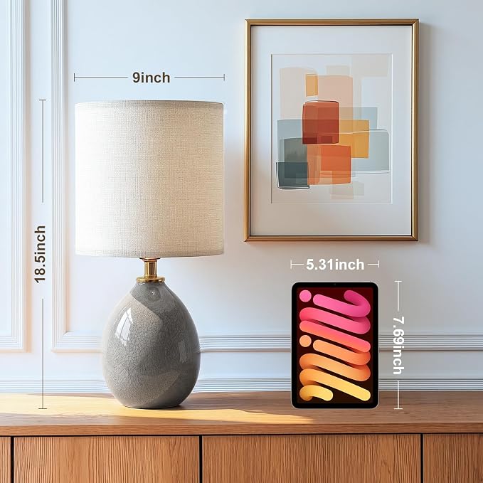 18.5" Table Lamp Set of 2 for Living Room Bedroom, Bedside Lamps for Night - Image 6