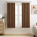 Cappuccino Brown Curtains 40x72 Inches Long 2 Panels Set, Pinch Pleated Thermal by KEQIAOSUOCAI