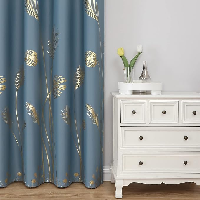 Stone Blue Blackout Curtains 72 Inches Long, Grommet Curtains - Image 2