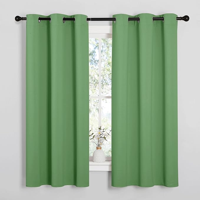 NICETOWN Froest Green Blackout Curtains 63 inches Length by NICETOWN