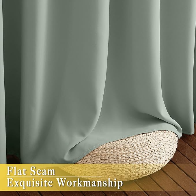 NICETOWN Sage Green Sliding Glass Door Curtain, Grommet Thermal Insulated - Image 7