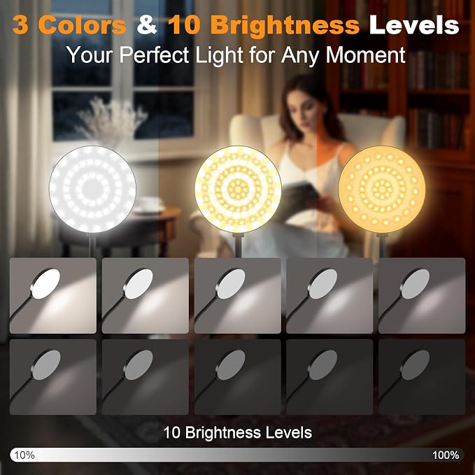 Rechargeable Clip on Light for Bed, 97 LED Cordless Reading Lamp - Image 2