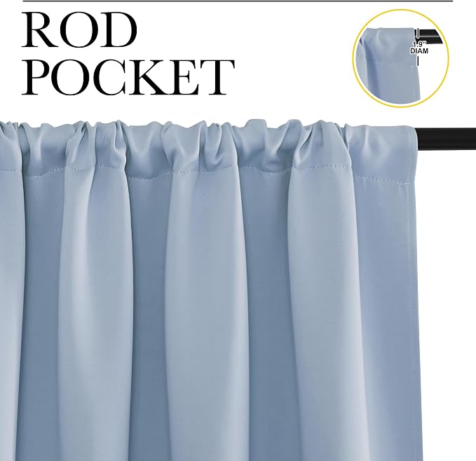NICETOWN Blackout Curtains for RV Windows, Vintage Blue, 2 Panels, Room - Image 2
