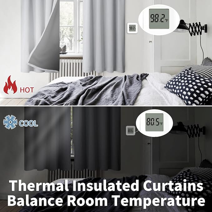 BGment Light Grey 100% Blackout Curtains - Image 4