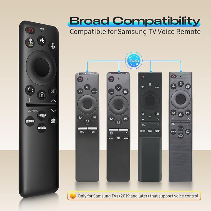 for Samsung Solar TV Remote with AI, BN59-01480A Rechargeable Replacement for Samsung Remote Control for Smart TV with Voice Control, Solarcell and USB Changing, 2-Year Warranty. (2025 Models)