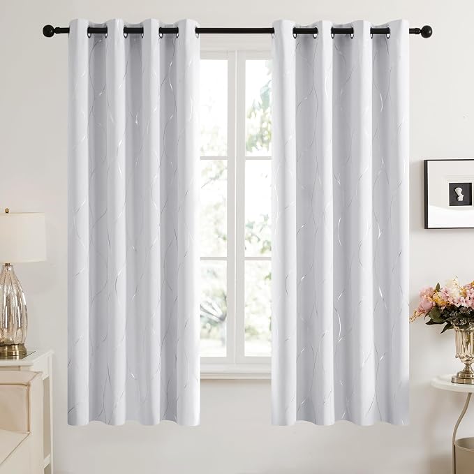 Deconovo Curtains for Living Room, Pattern Blackout Curtains 72 Inches Long | - Image 2