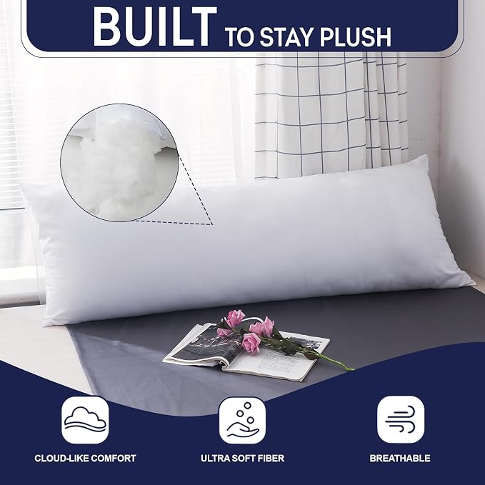 DOWNCOOL Large Body Pillow Insert- Breathable Full Body Pillow - Image 3