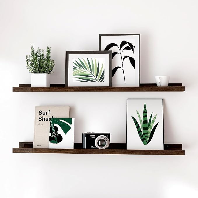 Walnut Floating Shelves for Wall Decor, 24 in Shelf by Unknown