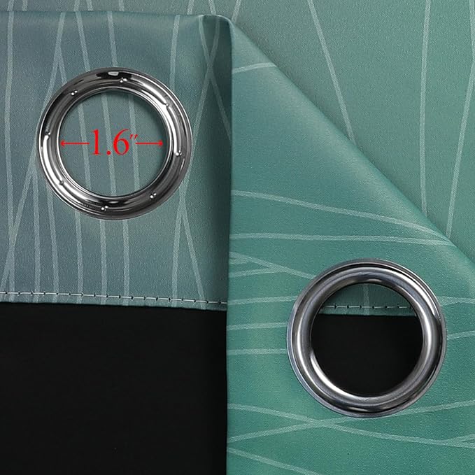 Black and Green Ombre Blackout Curtains 63 Inches Long | Gradient Color Curtains - Image 7