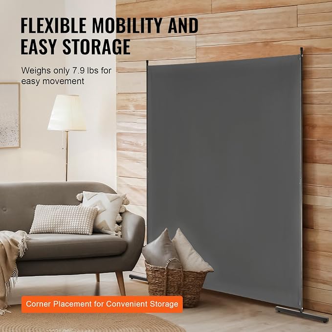 VEVOR Room Divider, Single Panel Room Divider, 6FT Privacy Screen Indoor - Image 5