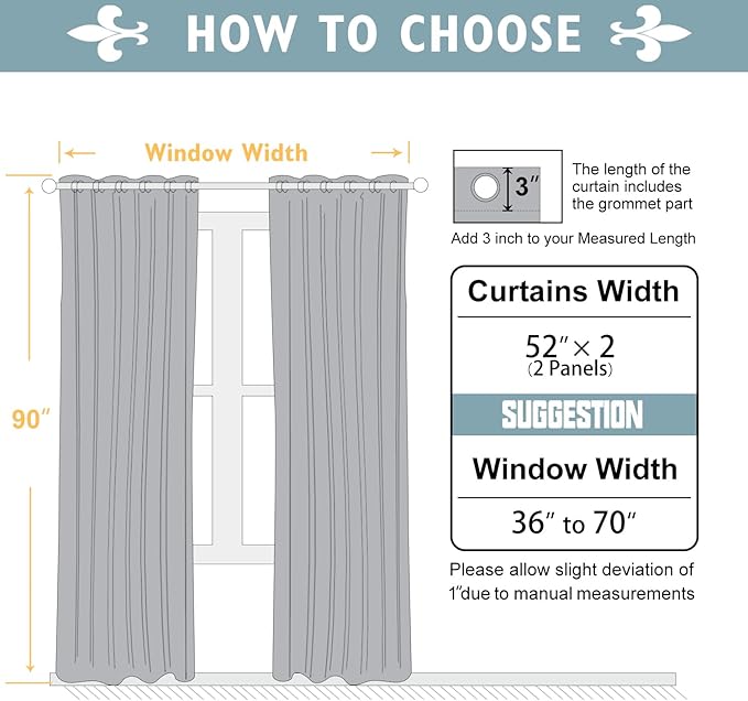 ChrisDowa Blackout Curtains for Bedroom and Living Room 90 Inches Long | 2 - Image 5