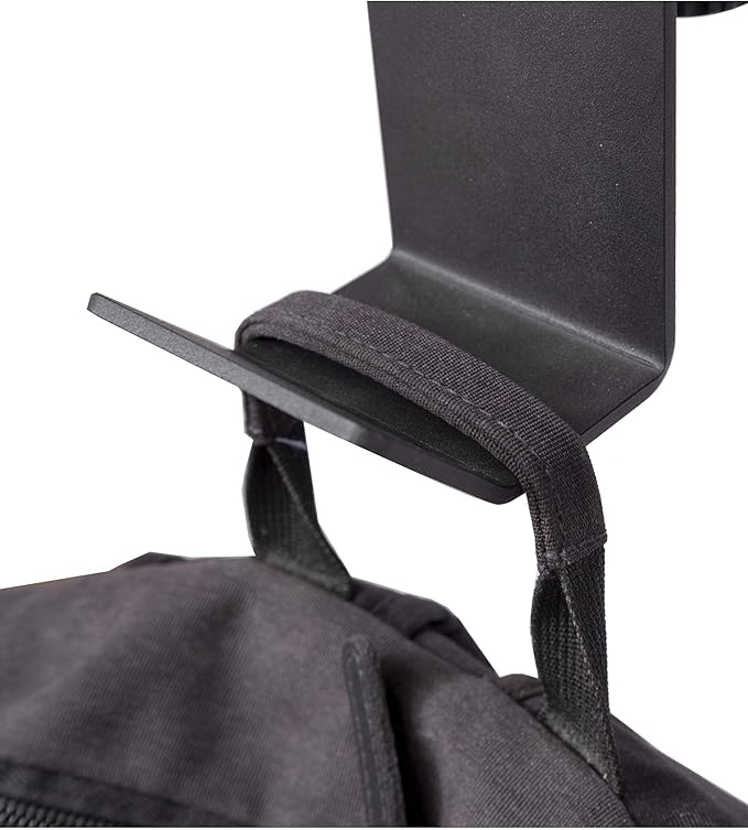 Stand Up Desk Store Clamp-On Under Desk Headphone Hanger, Backpack Hook, and Purse Holder - Black