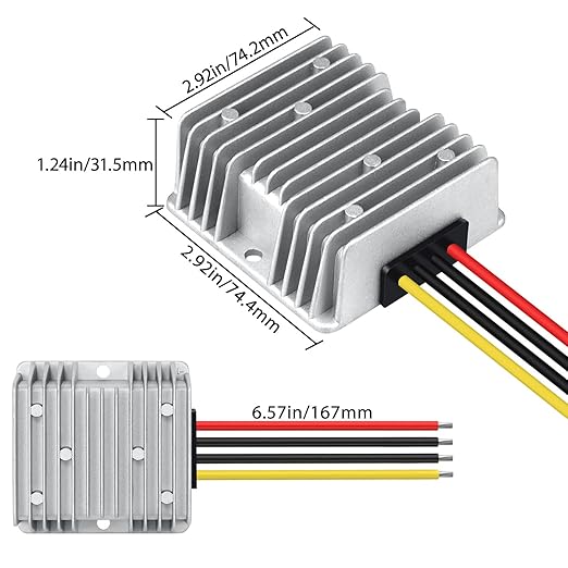 LeMotech DC 8-40v to 12v Converter 6A 72W Step Down Converter Voltage Reducer IP68 Waterproof Transformer for Golf Cart Truck Boat Vehicle